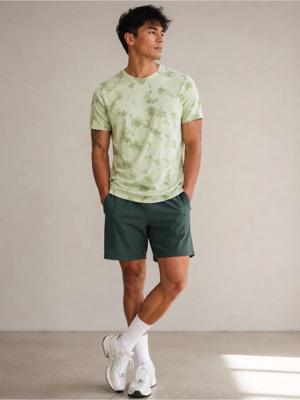 Lululemon The Fundamental T Wash Tide Shibori Arctic Mint Green Dye T-Shirt - Picture 1 of 10